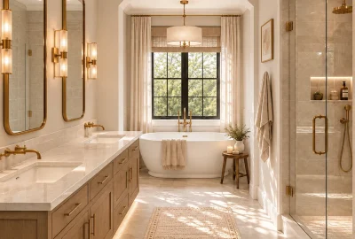 Transitional Ensuite Bathroom